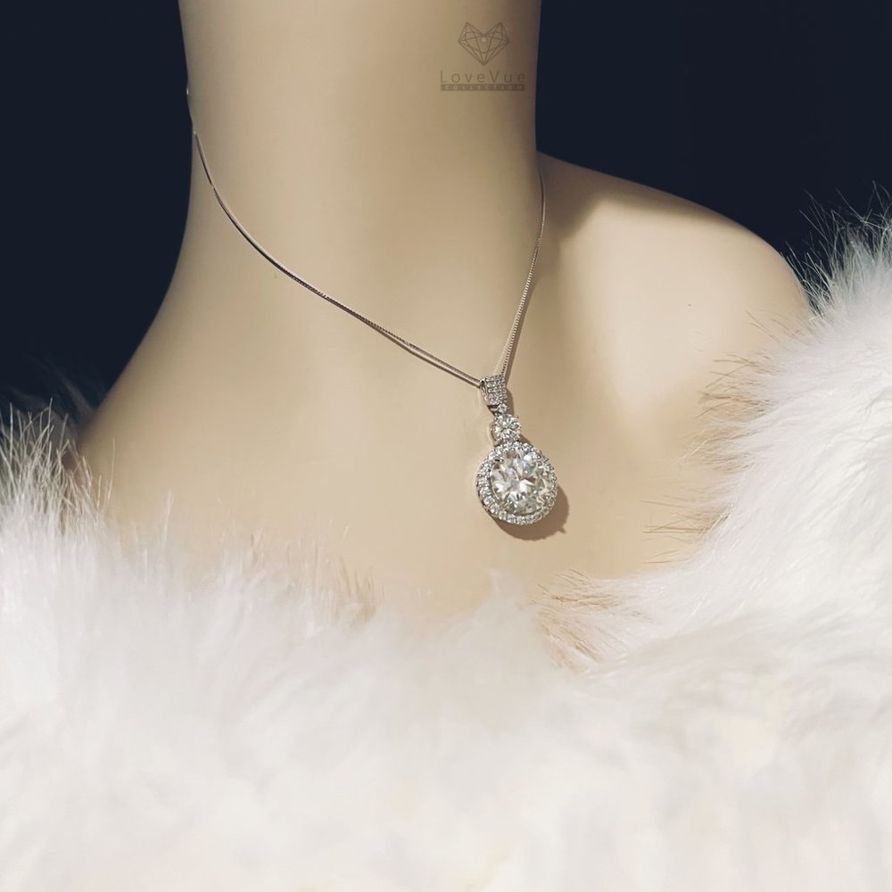 Certified 11ct. t.w. Diamond Necklace 18k White Gold over Italian Silver - Picture 7 of 16